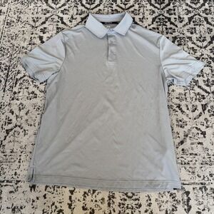 Rorie Whelan Polo Shirt Men Medium Gray Dash Short Sleeve Collared Golf Outdoor